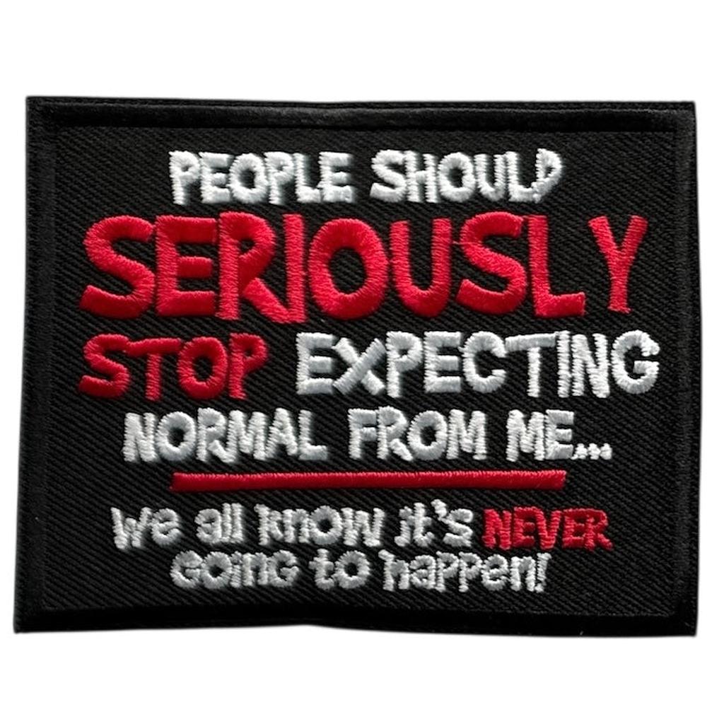 Seriously Stop haalarimerkki - Hoopee.fi