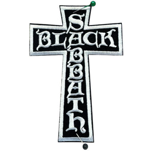 Black Sabbath - Cross Logo Cut Out Brodeerattu Hihamerkki / Patch 7×10 cm - Hoopee.fi