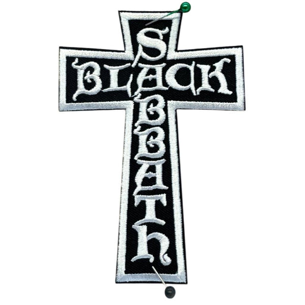 Black Sabbath - Cross Logo Cut Out Brodeerattu Hihamerkki / Patch 7×10 cm - Hoopee.fi