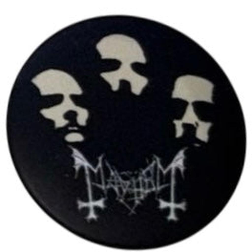 Mayhem Logo Rintanappi 44mm – Norjalainen Black Metal Legenda - Hoopee.fi