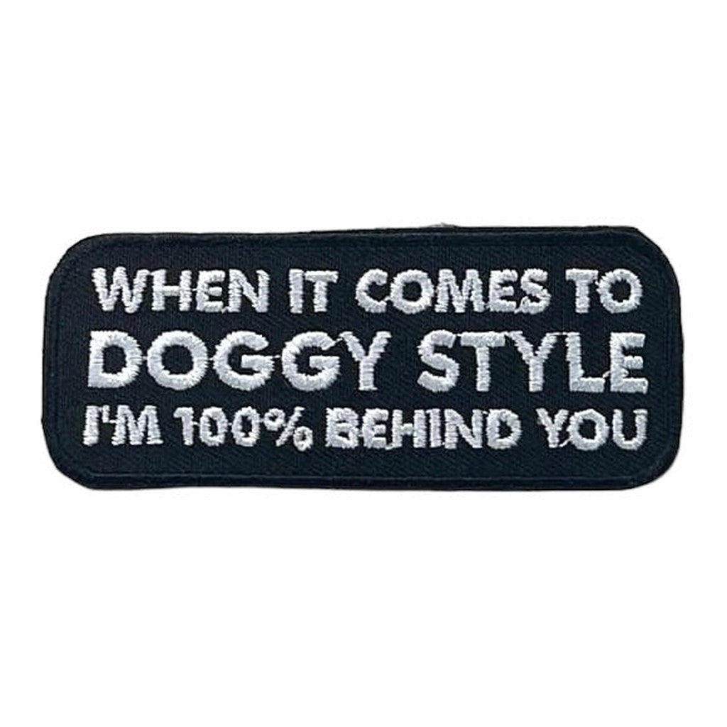Doggy style kangasmerkki - Hoopee.fi