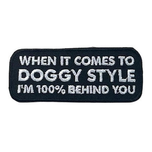 Doggy style kangasmerkki - Hoopee.fi