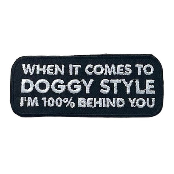 Doggy style kangasmerkki - Hoopee.fi