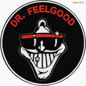 Dr. Feelgood kangasmerkki 8 cm - Hoopee.fi