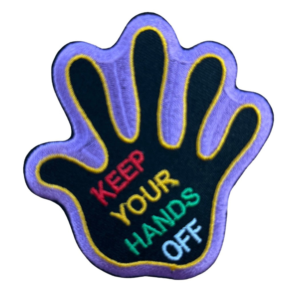 Keep your hands off kangasmerkki