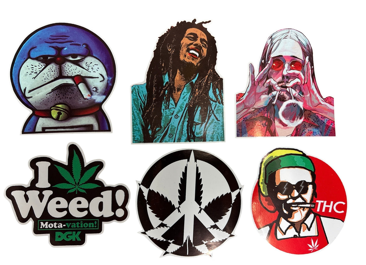 Tarranippu 121 - Rasta Vinyylitarrat 6 kpl / Sticker Pack ~10 cm