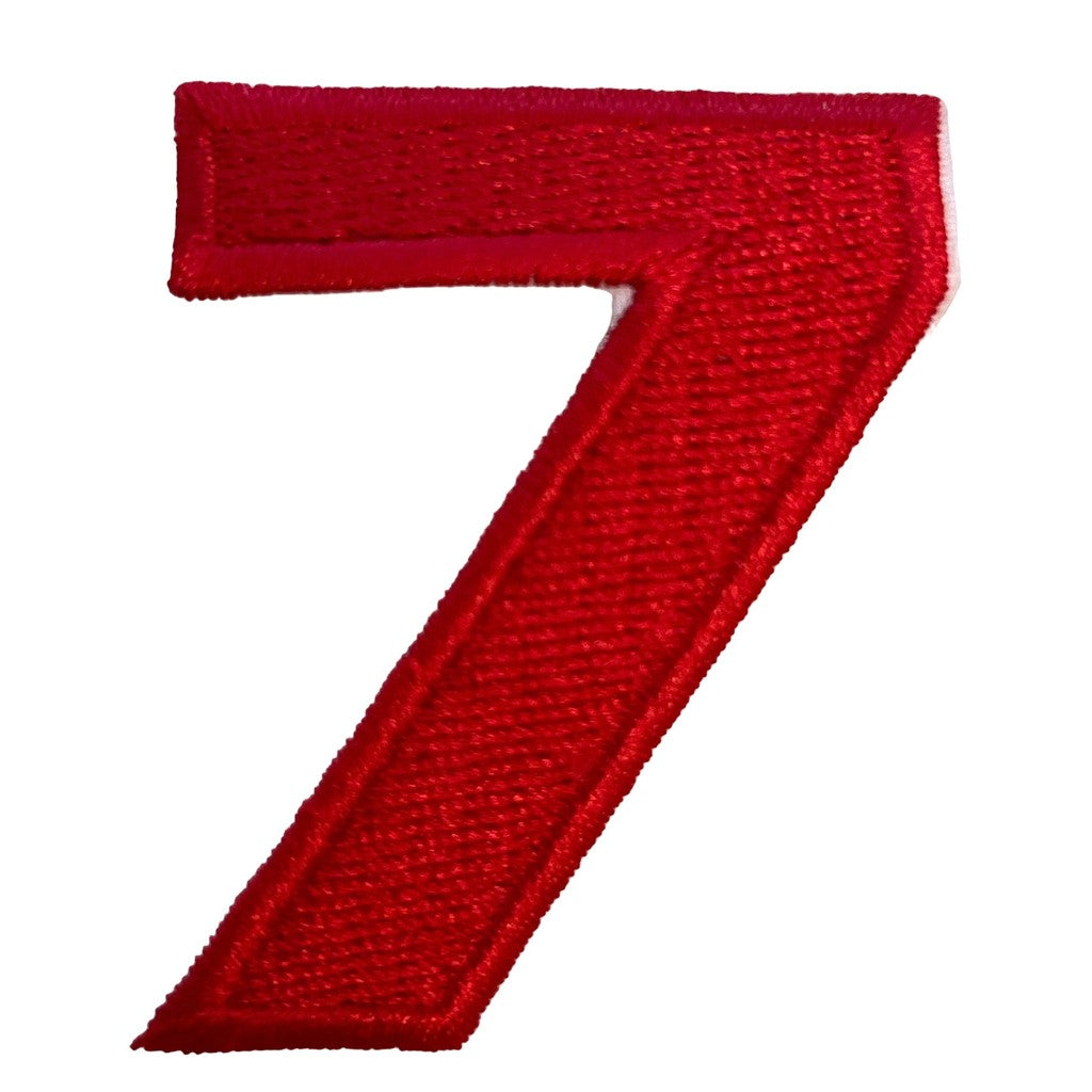 Numero 7 punainen hihamerkki