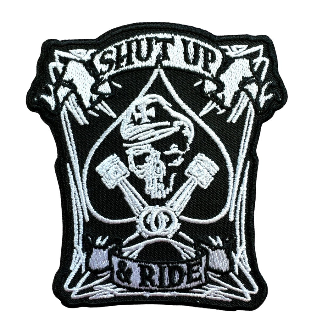 Shut Up and Ride kangasmerkki - Hoopee.fi