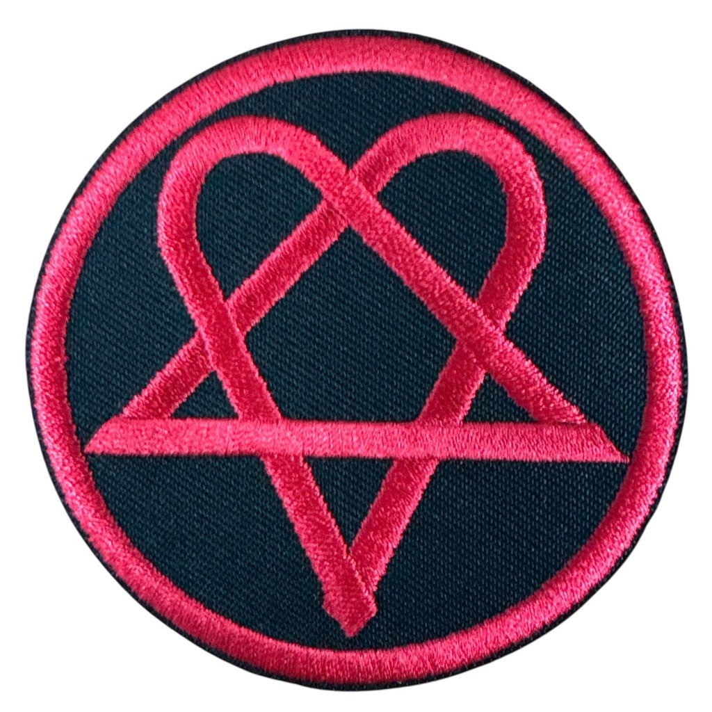 HIM - Red Heartagram kangasmerkki - Hoopee.fi