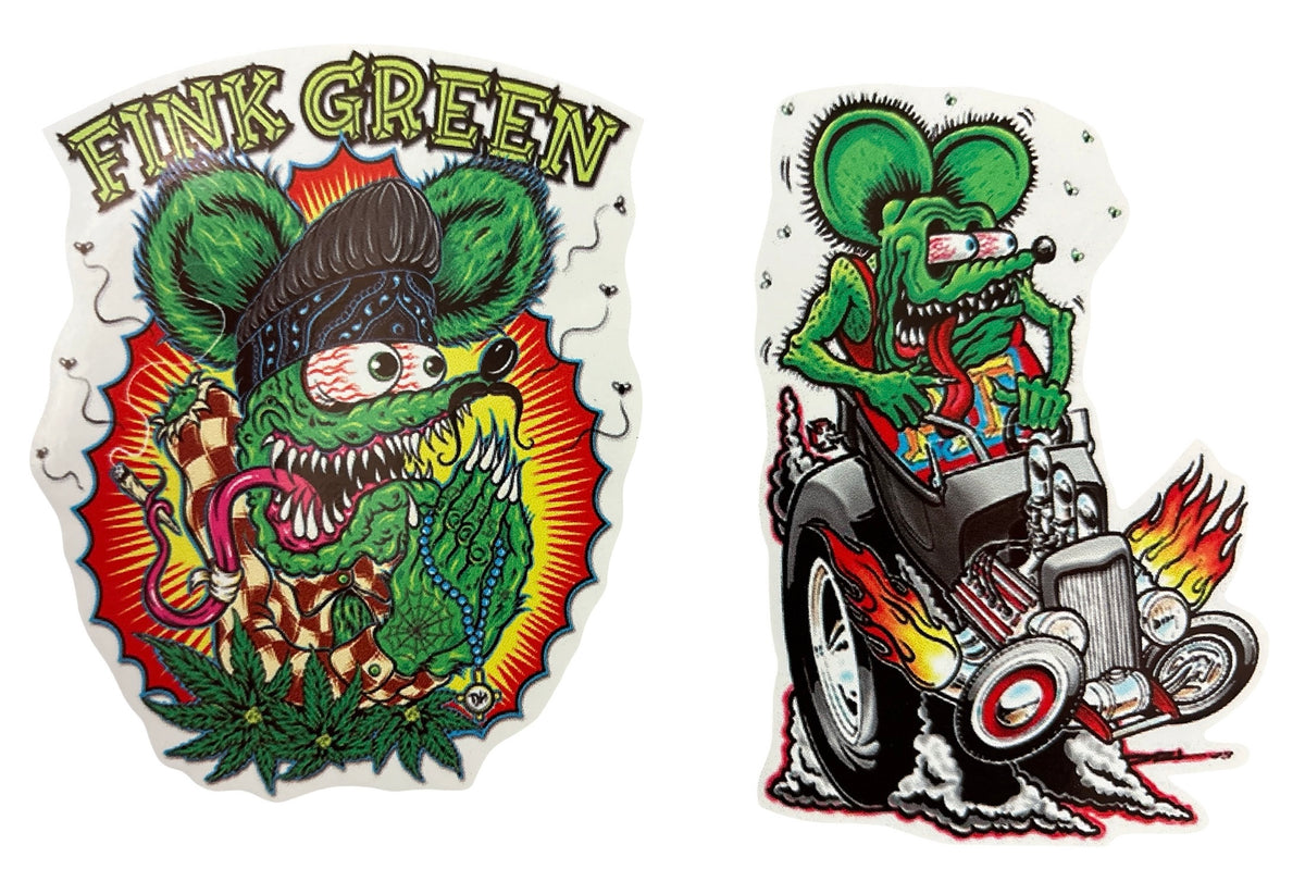 Rat Fink - Vinyylitarra 2 kpl / Sticker 9 cm