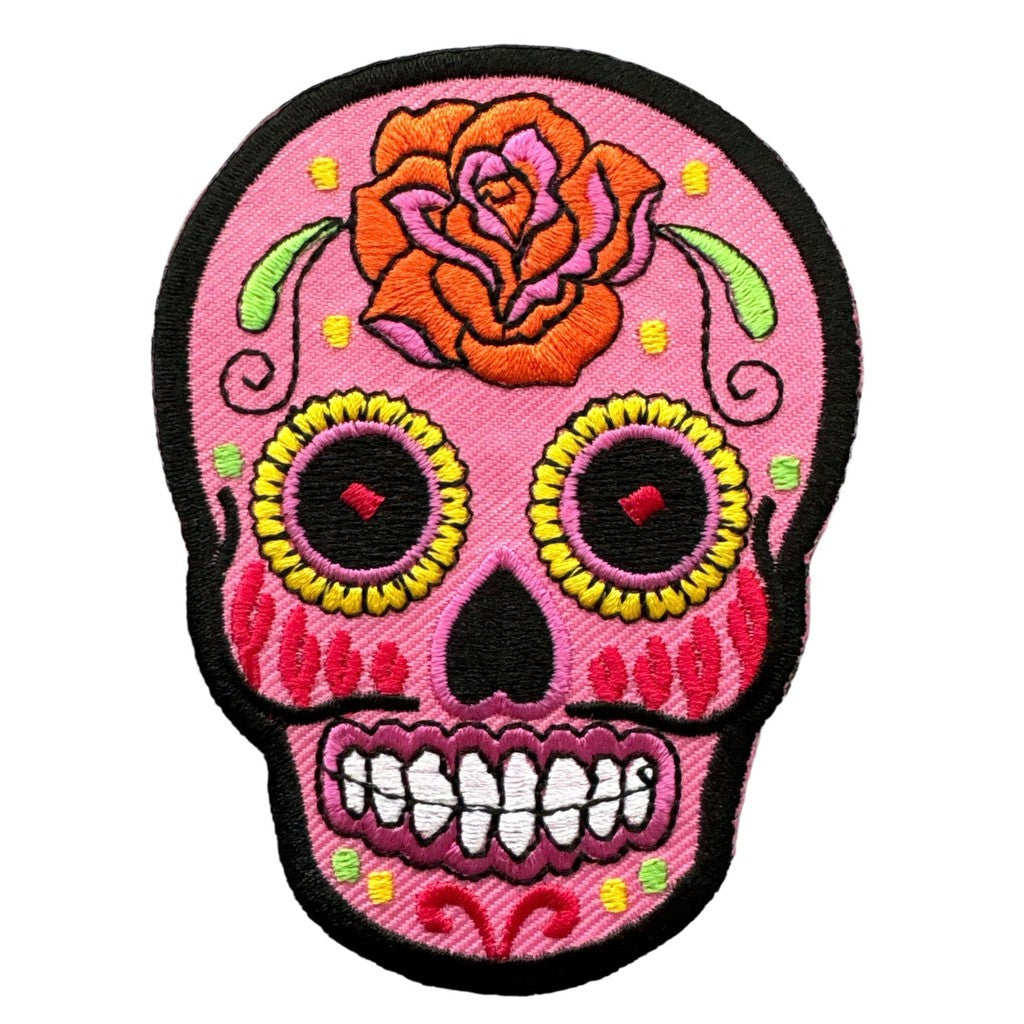 Sugar skull pink kangasmerkki - Hoopee.fi