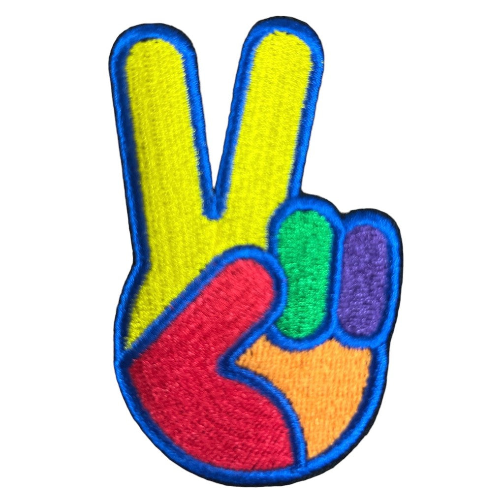 Peace sign with fingers kangasmerkki - Hoopee.fi