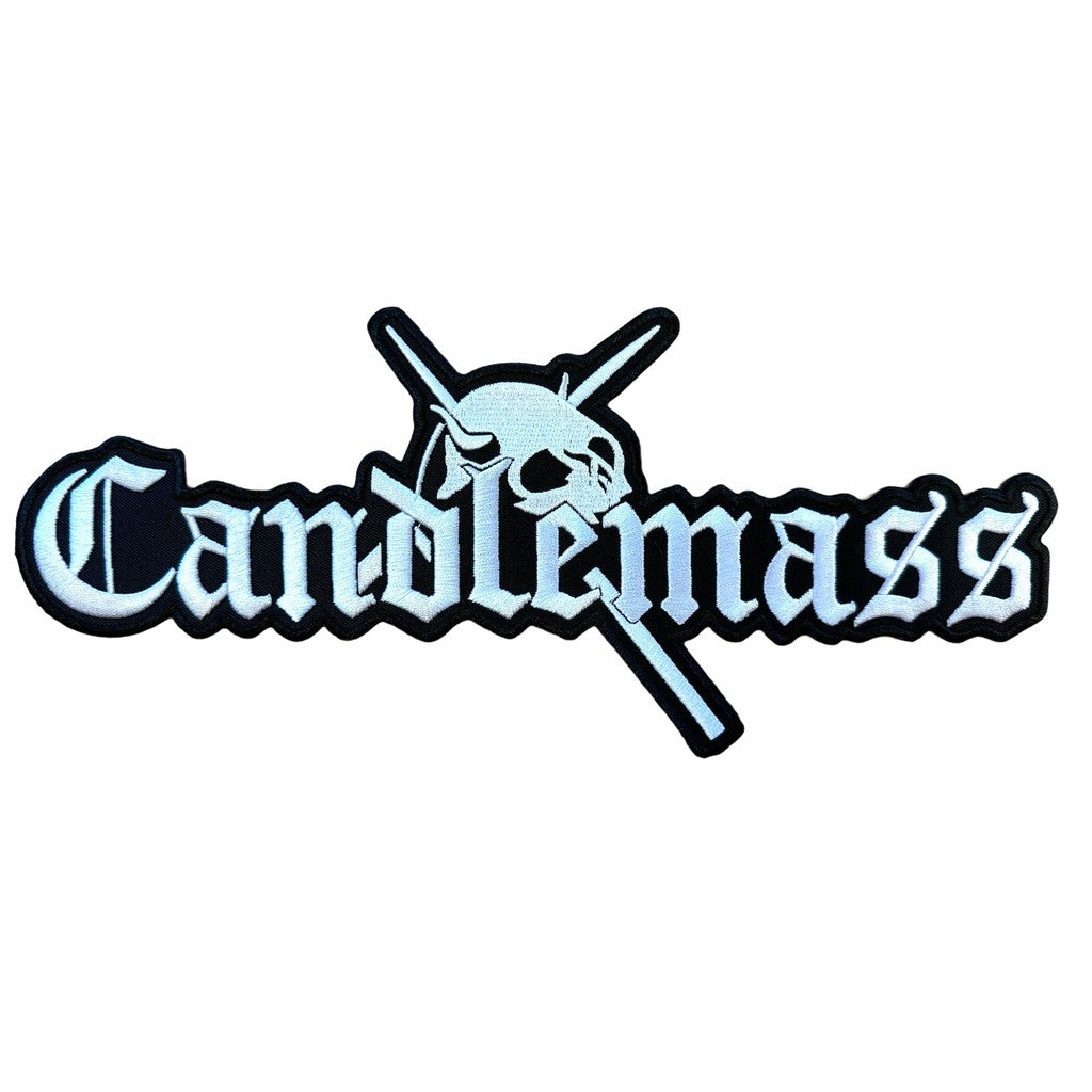 Candlemass - White logo selkämerkki