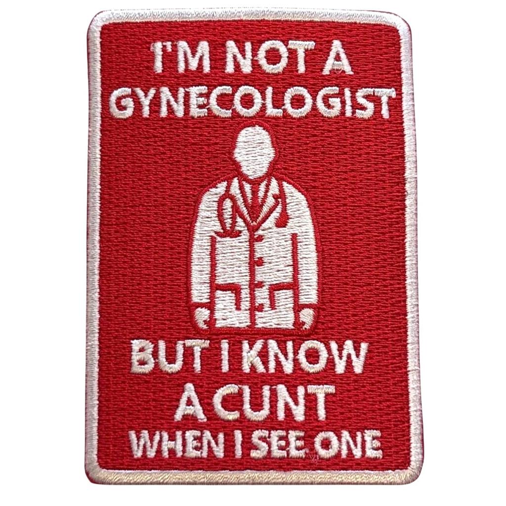 I am not a gynecologist RED haalarimerkki - Hoopee.fi