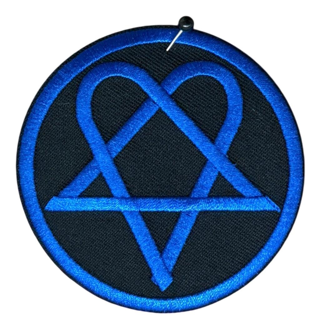 HIM - Blue heartagram kangasmerkki - Hoopee.fi
