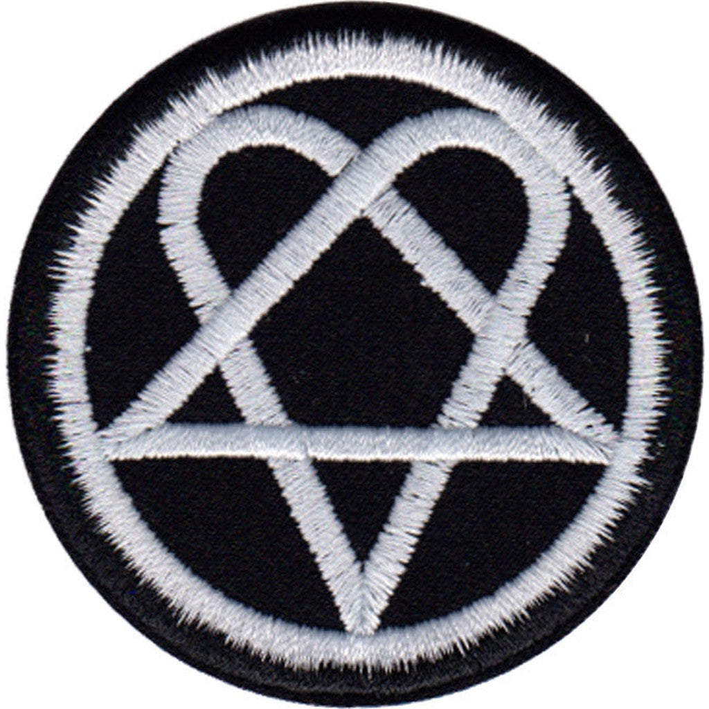 HIM - White heartagram kangasmerkki - Hoopee.fi