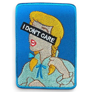 I Don't Care kangasmerkki 6,5×8,5 cm - Hoopee.fi
