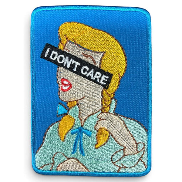 I Don't Care kangasmerkki 6,5×8,5 cm - Hoopee.fi