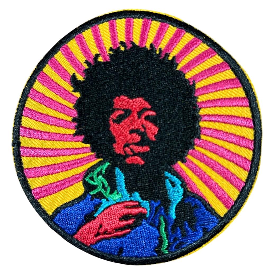 Jimi Hendrix - Brodeerattu Hihamerkki / Patch 8 cm - Hoopee.fi