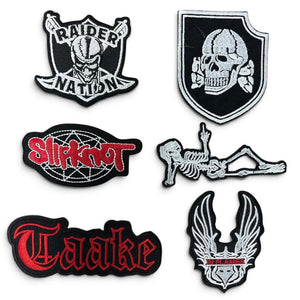Kangasmerkit Nippu 67 - Heavy ym Brodeerattuja Kangasmerkkejä ~10 cm - Hoopee.fi