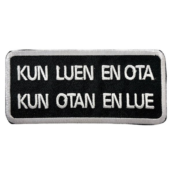 Kun luen en ota Kun otan en lue haalarimerkki - Hoopee.fi