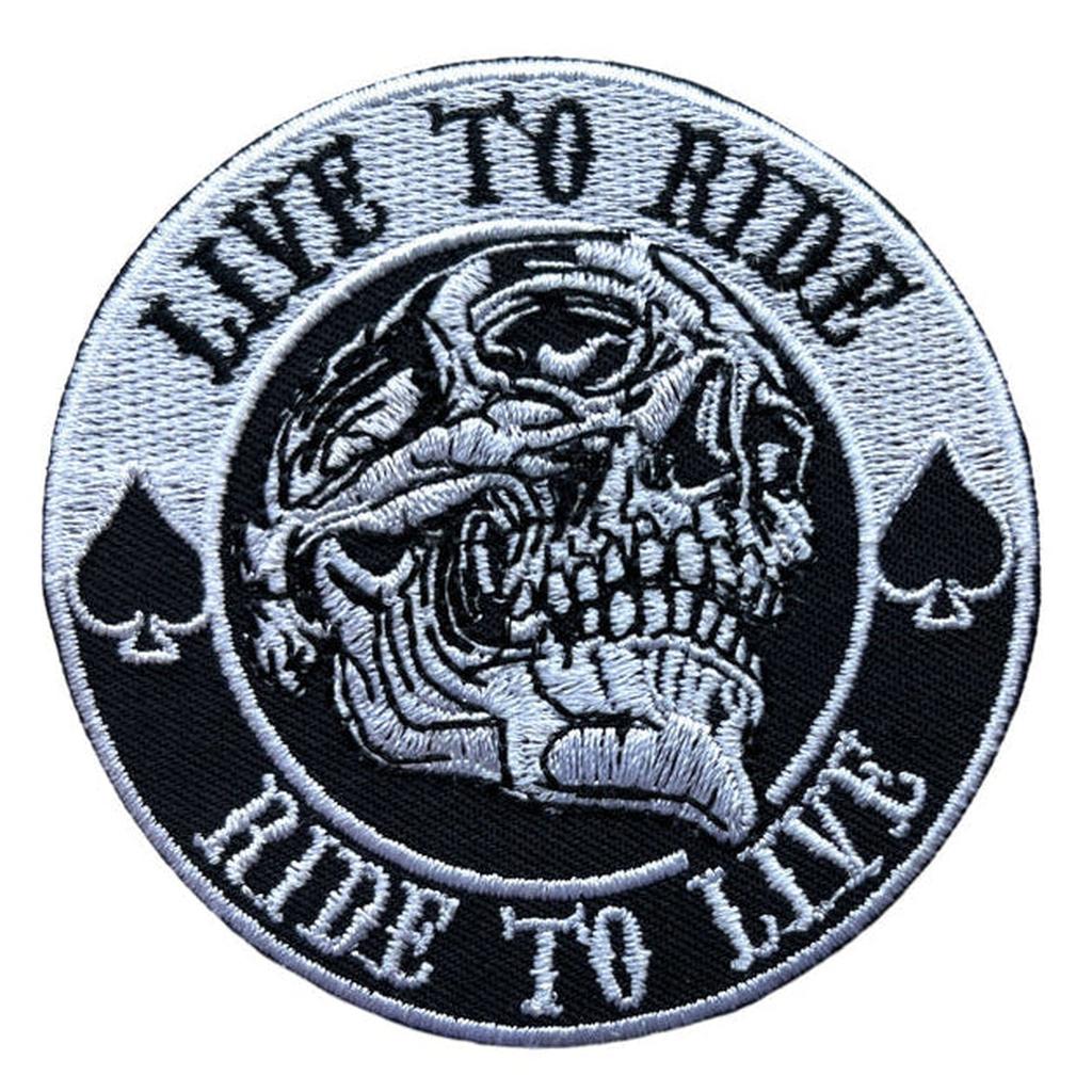 Live to ride Ride to live Skull kangasmerkki - Hoopee.fi