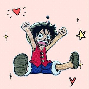 Luffy - Happy kangasmerkki - Hoopee.fi