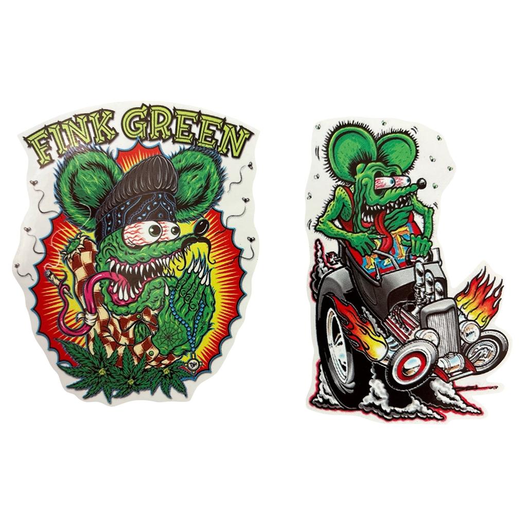 Rat Fink - Vinyylitarra 2 kpl / Sticker 9 cm - Hoopee.fi