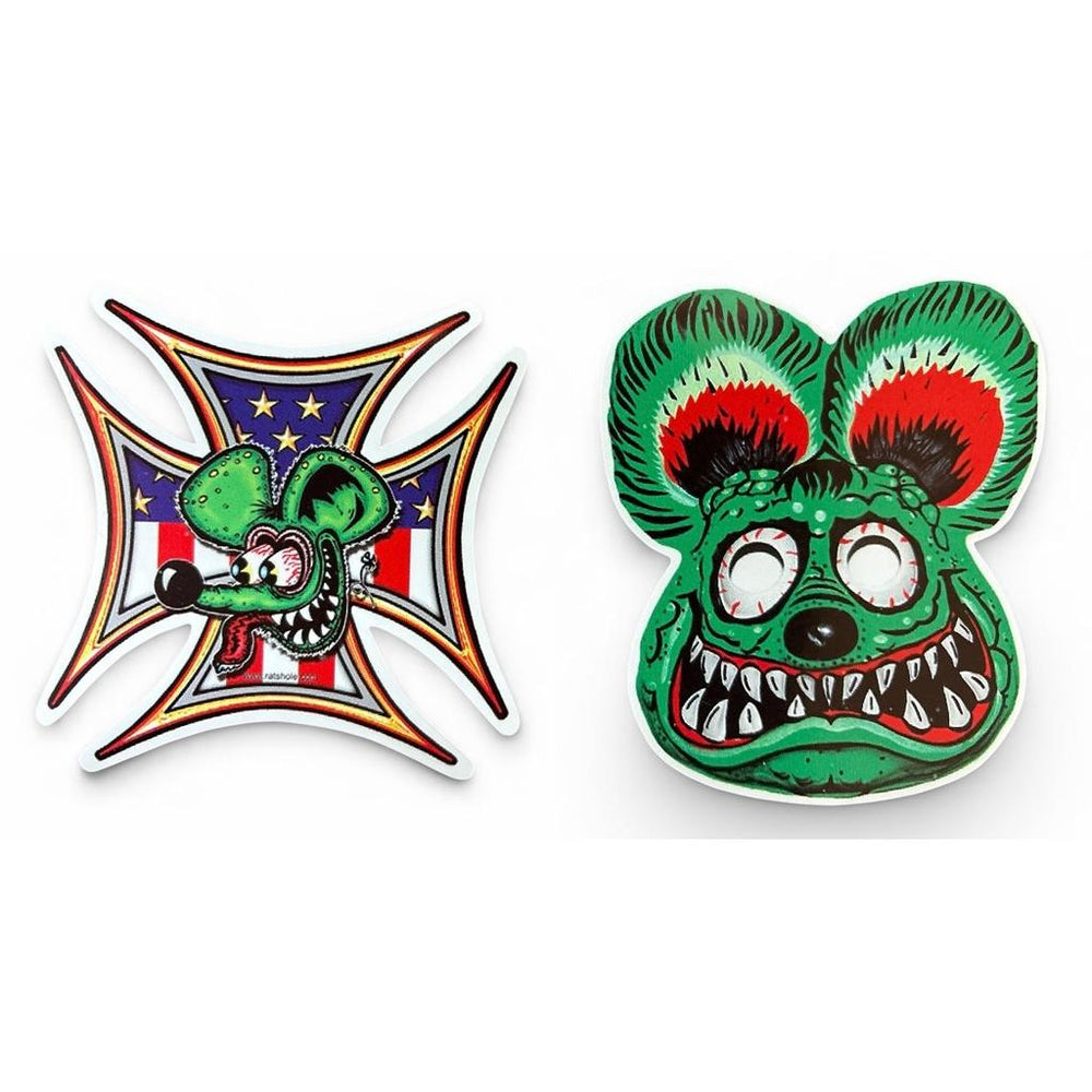 Rat Fink - Vinyylitarra 2 kpl / Sticker 9 cm - Hoopee.fi