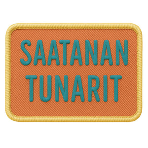 Saatanan tunarit kangasmerkki 7 x 9 cm - Hoopee.fi