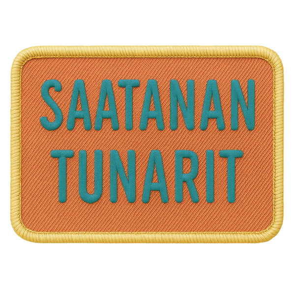 Saatanan tunarit kangasmerkki 7 x 9 cm - Hoopee.fi