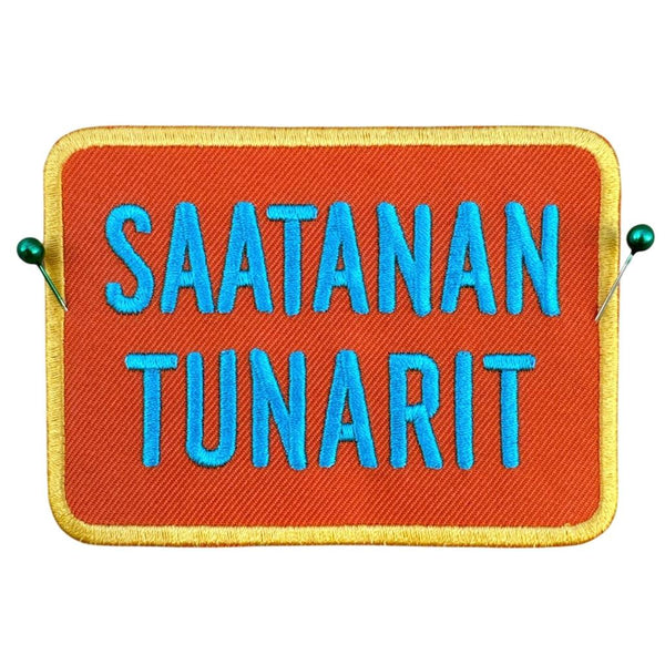 Saatanan tunarit kangasmerkki 7 x 9 cm - Hoopee.fi