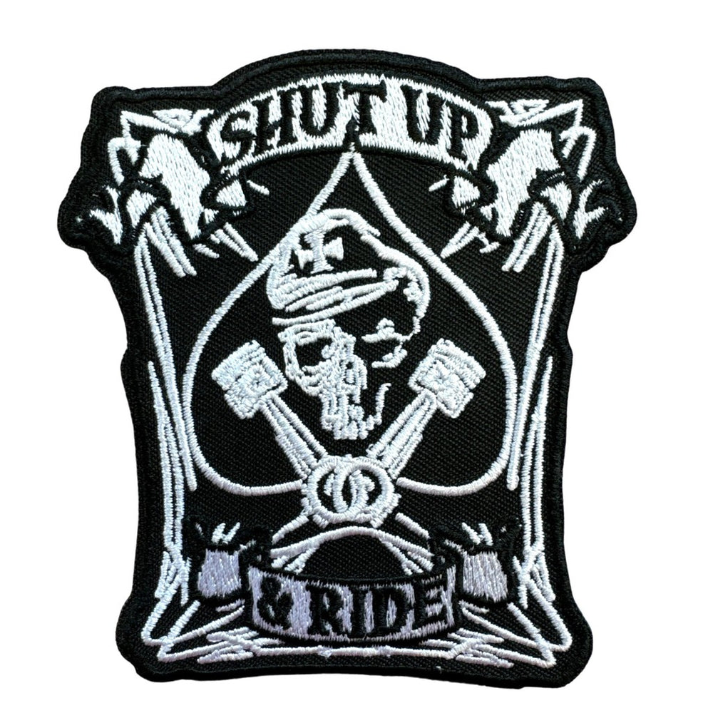 Shut Up and Ride kangasmerkki - Hoopee.fi