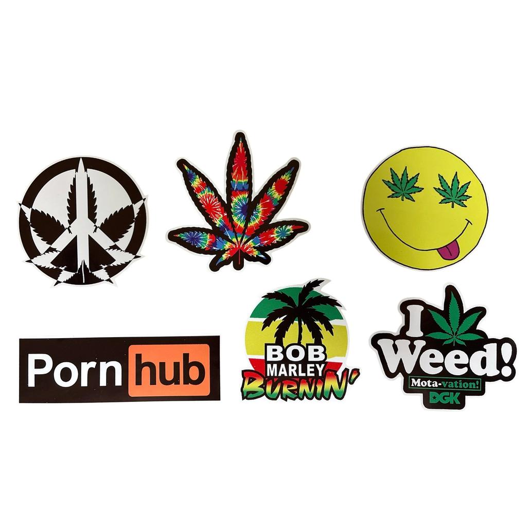 Tarranippu 121 - Rasta Vinyylitarrat 6 kpl / Sticker Pack ~10 cm - Hoopee.fi