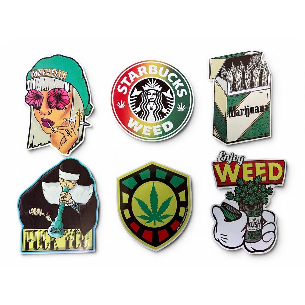 Tarranippu 121 - Rasta Vinyylitarrat 6 kpl / Sticker Pack ~10 cm - Hoopee.fi