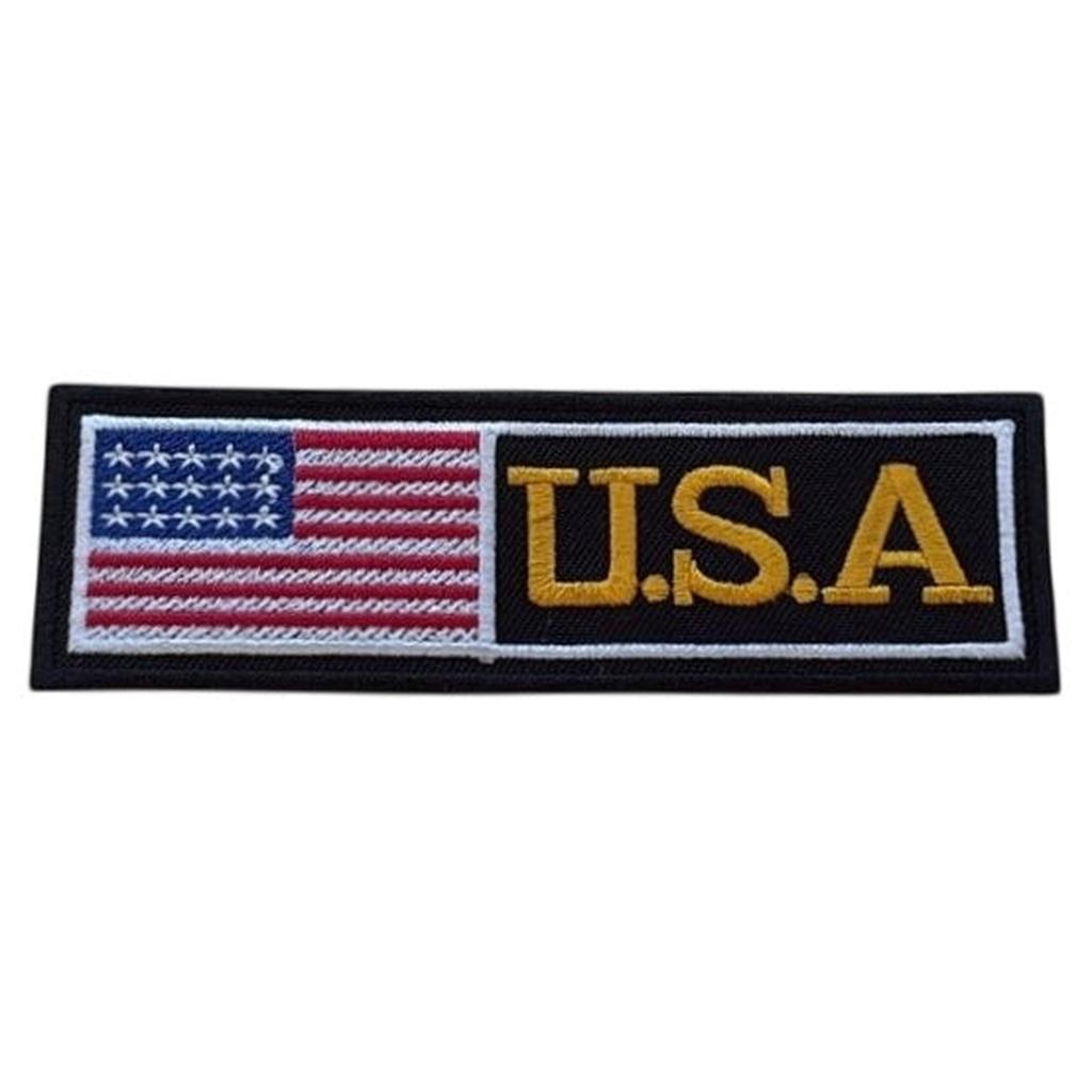 USA flag and text kangasmerkki - Hoopee.fi