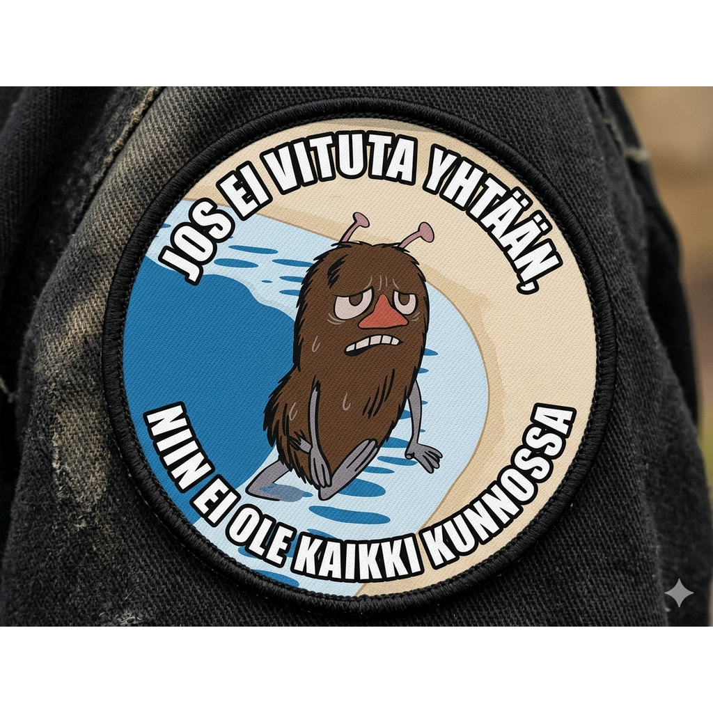 V-Käyrä kangasmerkki - Hoopee.fi