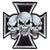 3 skulls Iron Cross hihamerkki - Hoopee.fi