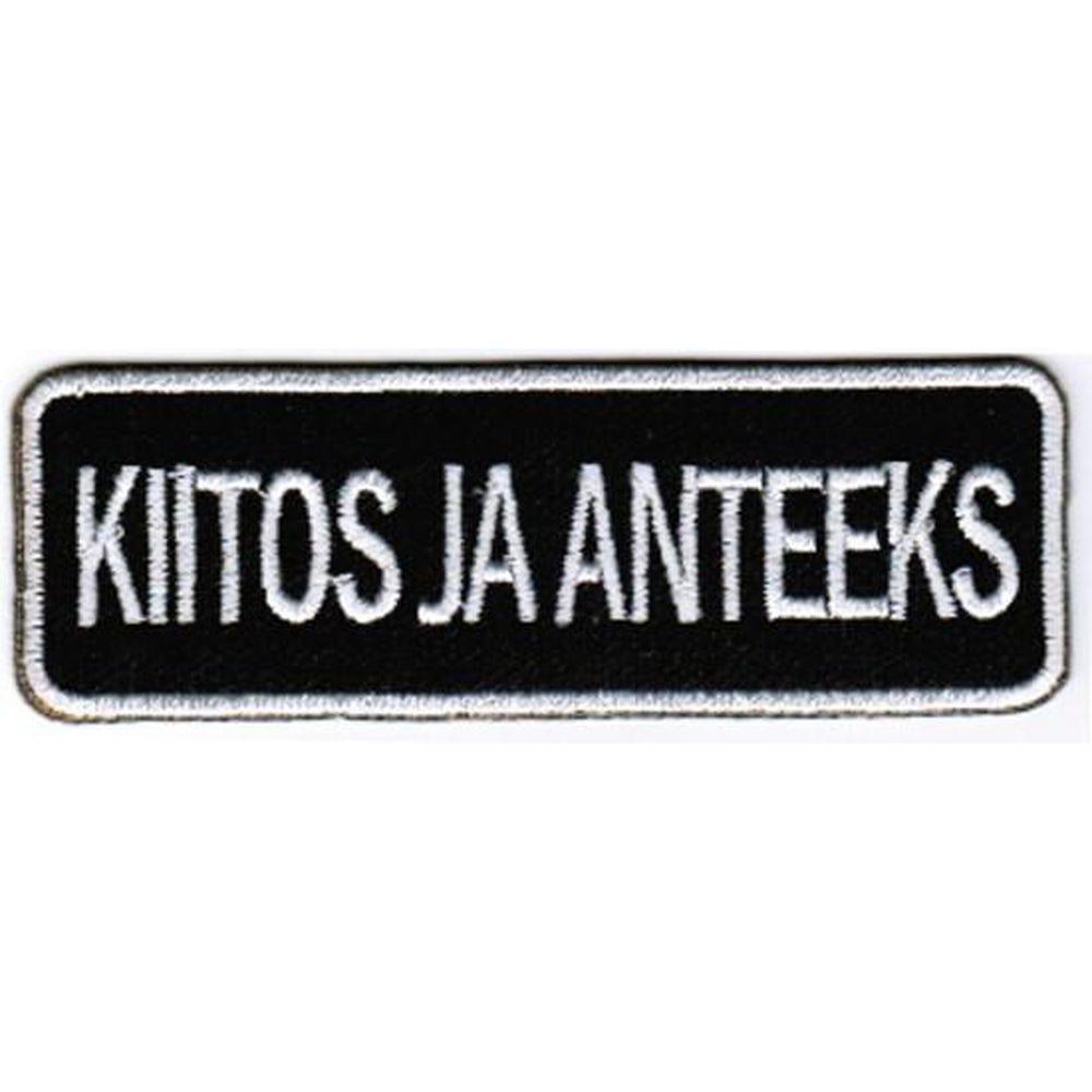 Kiitos ja anteeks kangasmerkki - Hoopee.fi