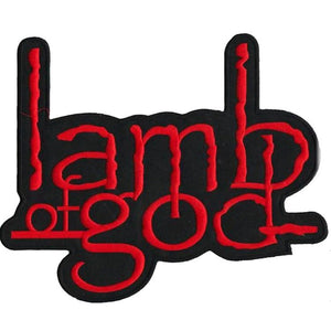 Lamb of God - Red Logo kangasmerkki – brodeerattu hihamerkki 8 x 10 cm - Hoopee.fi