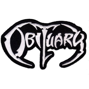 Obituary - White logo kangasmerkki - Hoopee.fi