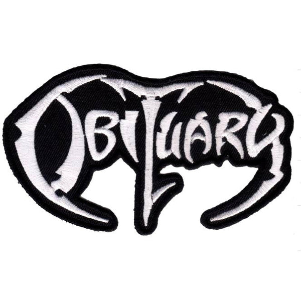 Obituary - White logo kangasmerkki - Hoopee.fi
