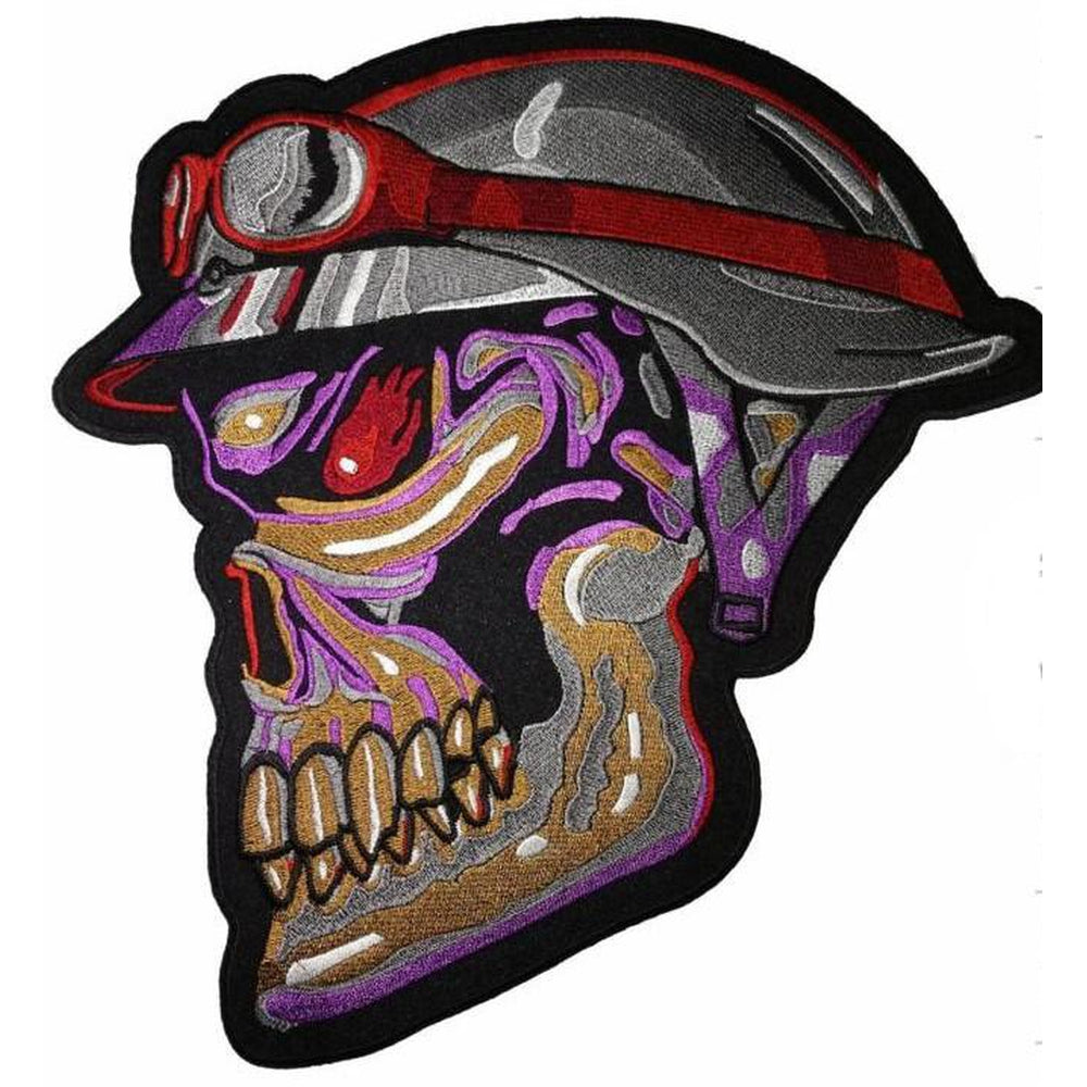 Racer Skull with Helmet selkämerkki 29 cm - Hoopee.fi