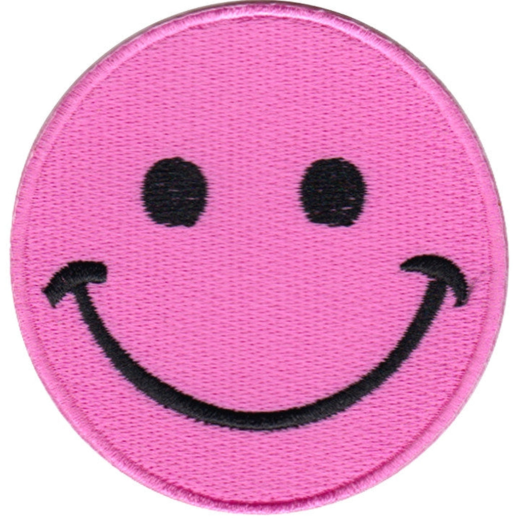 Smiley face - Pink kangasmerkki - Hoopee.fi