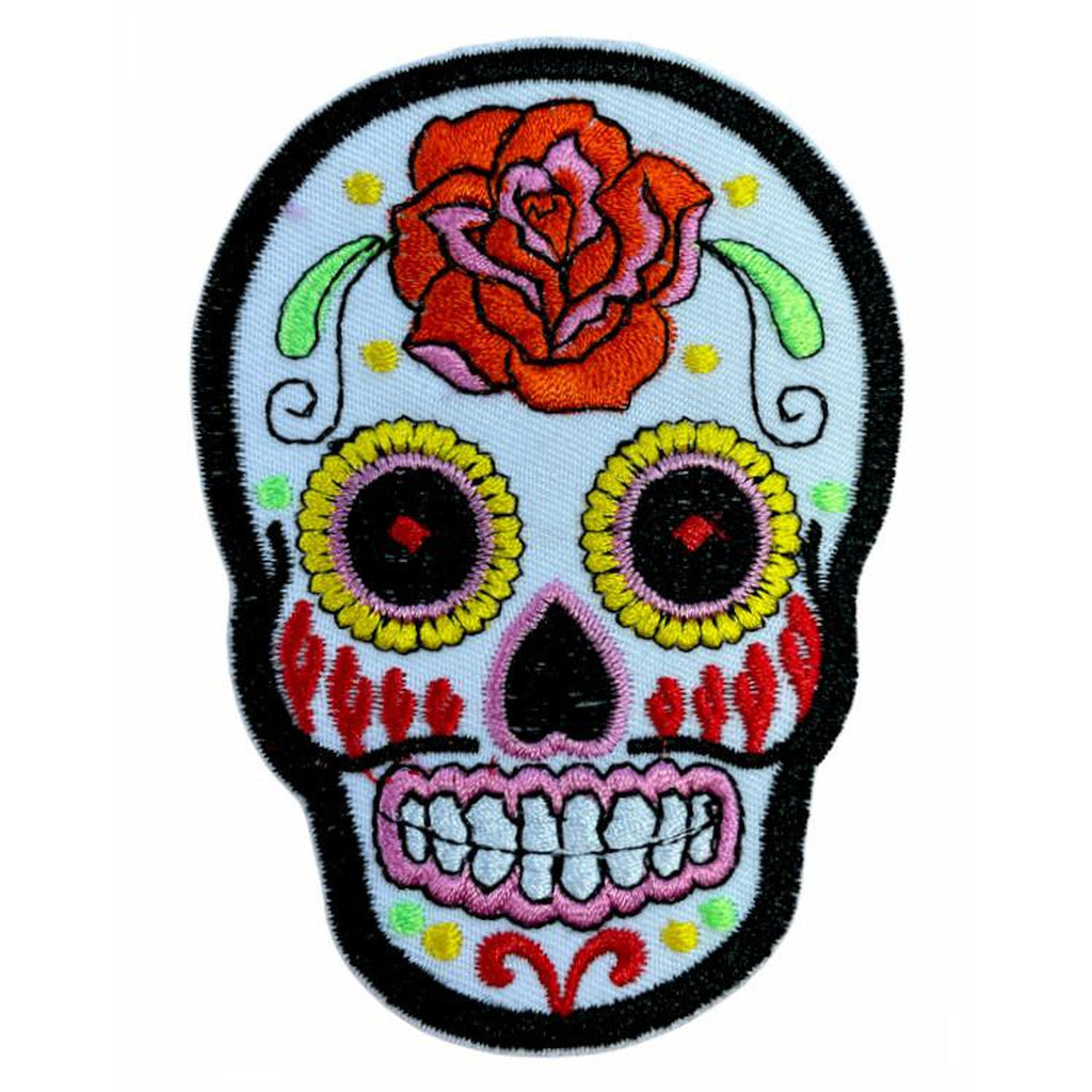 Sugar skull white kangasmerkki - Hoopee.fi