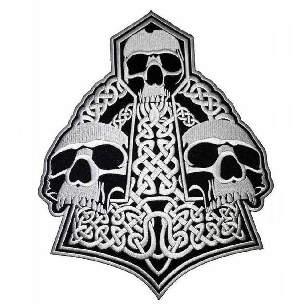Thors Hammer with skulls selkämerkki - Hoopee.fi