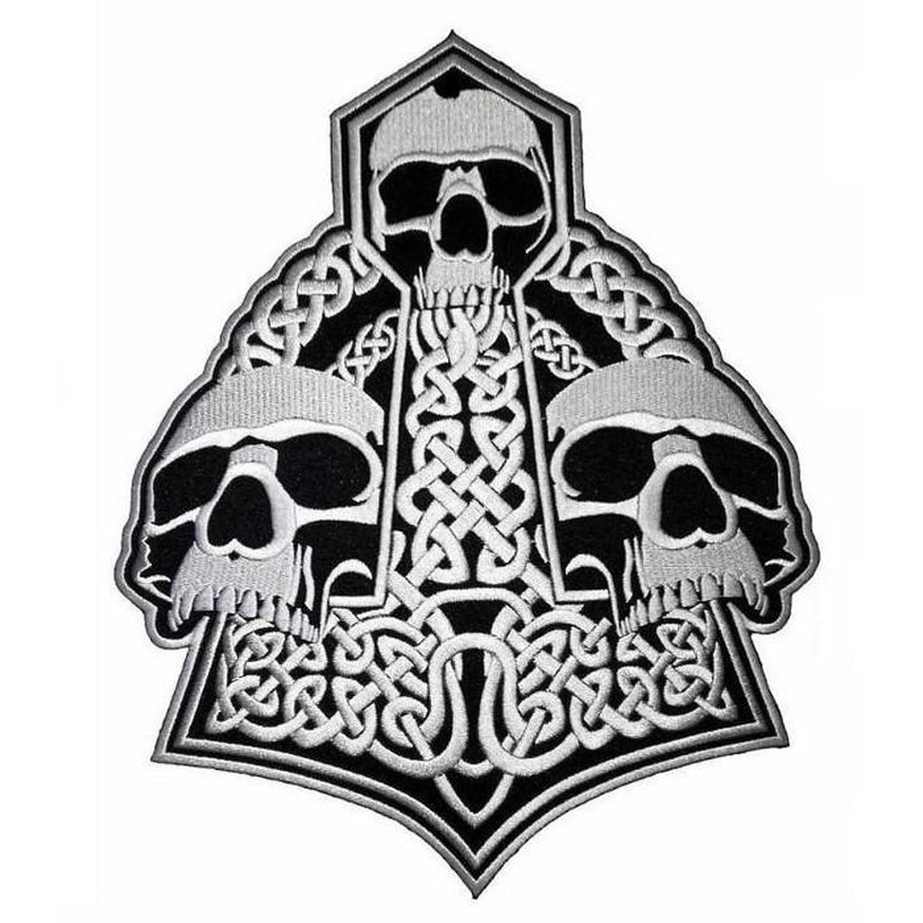 Thors Hammer with skulls selkämerkki - Hoopee.fi