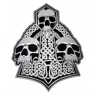 Thors Hammer with skulls selkämerkki - Hoopee.fi
