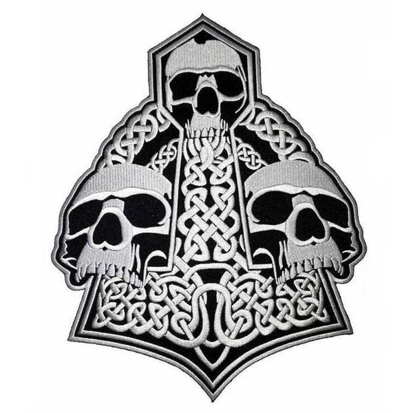 Thors Hammer with skulls selkämerkki - Hoopee.fi