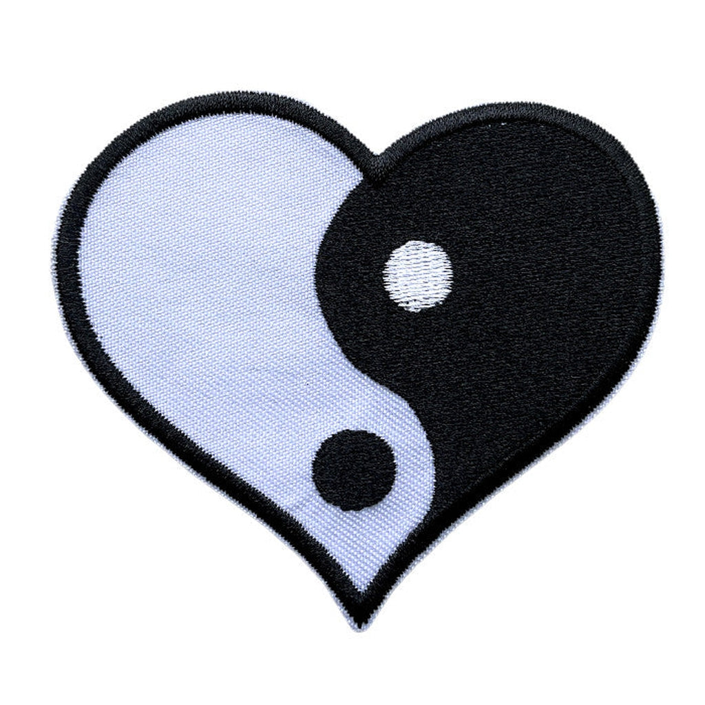 Yin Yang heart shaped kangasmerkki - Hoopee.fi